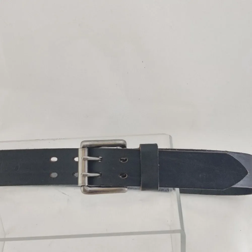 Levi's Black Leather Belt w/ Roller Bar & Double Prong Buckle Sz 40